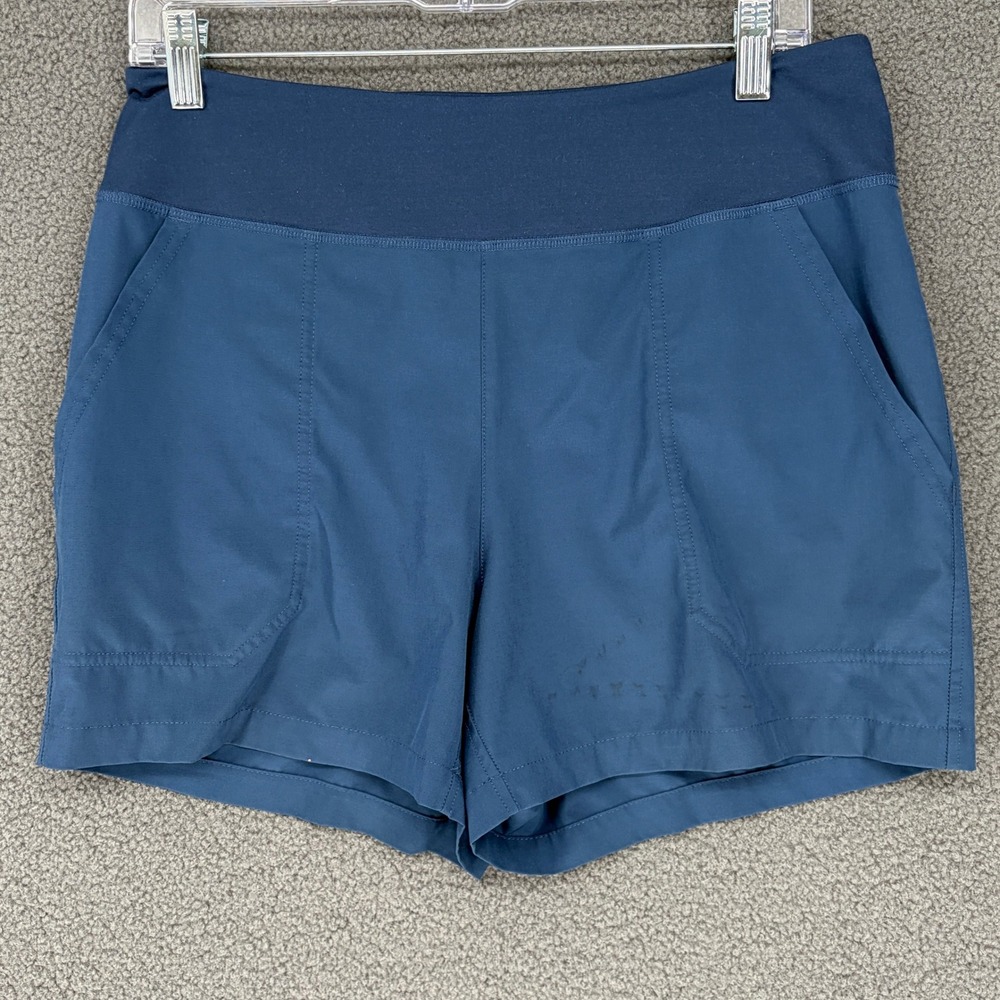 Patagonia Happy Hike Shorts Womens Medium Blue Stretch Hiking Outdoor Activewear